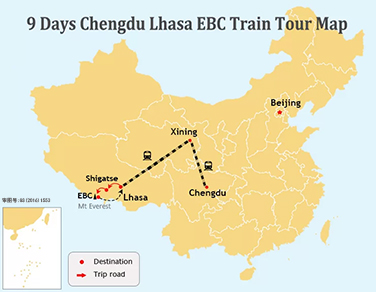 9 Days Lhasa to Everest Base Camp Tour from Chengdu by Train