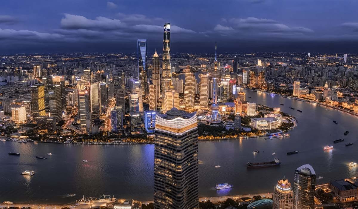dazzling night view of the bund shanghai