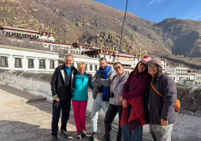 Traveler photo: At Drepung Monastery on Lhasa's outskirts in Tibet, guests happily learn about this monastery's six centuries of glorious history. (December 2025)