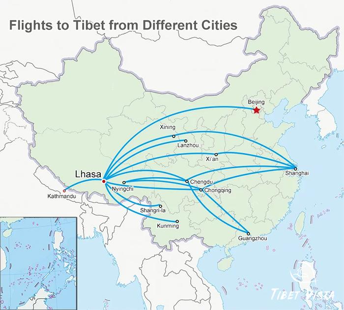 flights to tibet