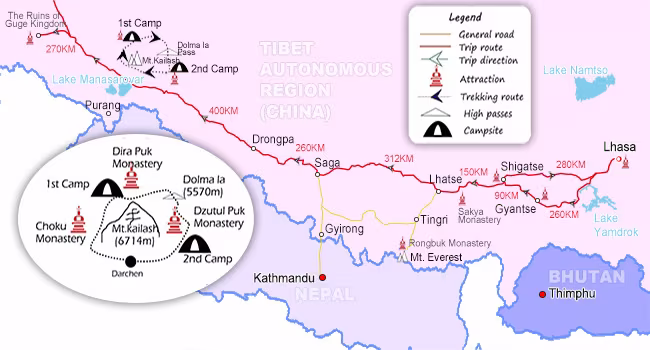 Mount Kailash Map