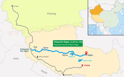 Northern Tibet Highway from Nagqu to Ali (Shiquanhe)