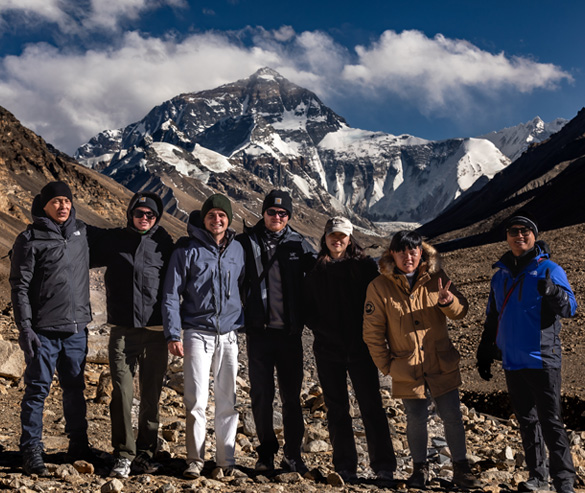 our guests took photos with mt everest at tibet ebc