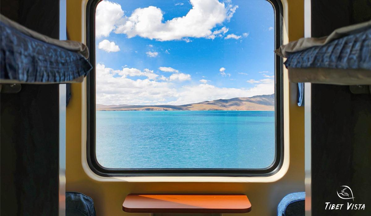 stunning window view of xining tibet train tour