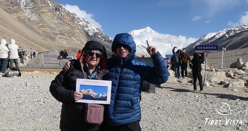 view of the summit when we visited Everest Base Camp in Tibet