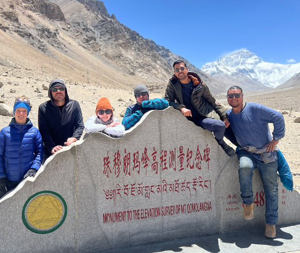 our guests took photos with mt everest marker in tibet