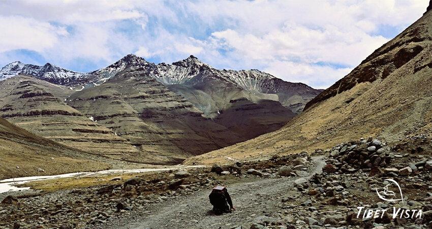Tibetan prostrating.